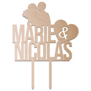 Topper cake Mariage coeur