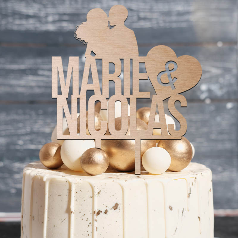 Topper cake Mariage coeur – Image 2