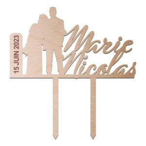 Topper cake Mariage silhouette