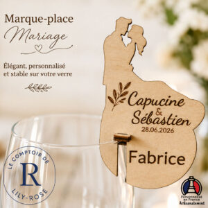 Marque-place mariage personnalisé en bois